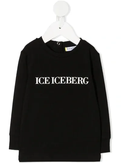 Iceberg Babies' Logo-print T-shirt In Black