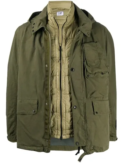 C.p. Company Google-lens Hooded Jacket In Green