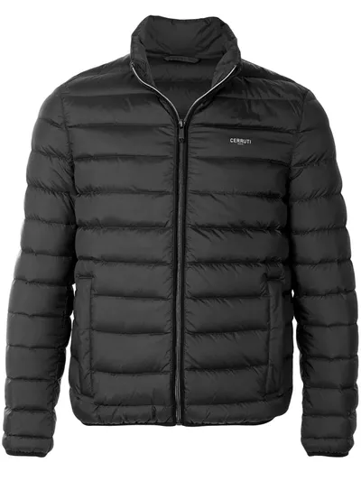 Cerruti 1881 Zipped Logo Puffer Jacket In Black