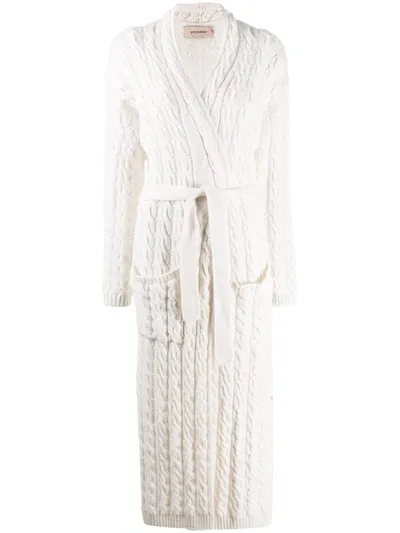 Gentry Portofino Cable Knit Cardigan In White