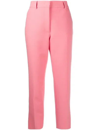 Msgm Cropped Tailored Trousers In Pink