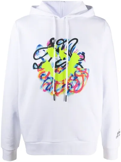 Iceberg Abstract-print Hooded Sweatshirt In White