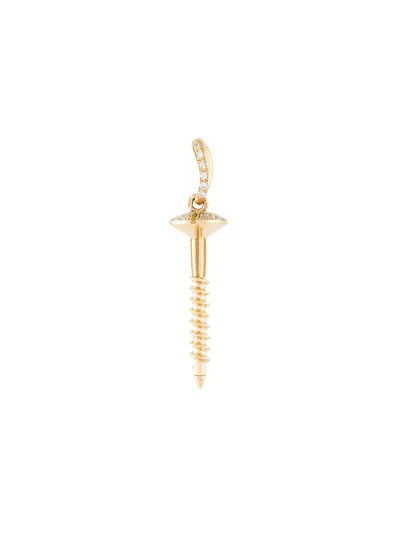 Aurelie Bidermann 'screw' Diamond Pendant In Metallic