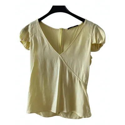 Pre-owned Hugo Boss Silk Blouse In Yellow