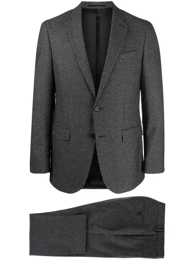 Hugo Boss Two-piece Houndstooth Suit In Black