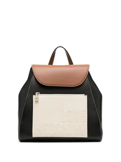 Love Moschino Colour-block Backpack In Black