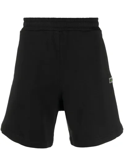 Msgm Logo Patch Track Shorts In Black