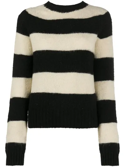 Ymc You Must Create Striped Crew-neck Jumper In Black