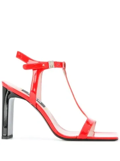 Msgm Strappy High-heel Sandals In Orange