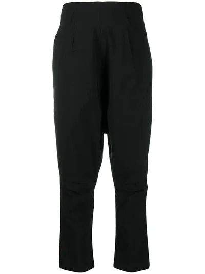 Rundholz Tapered Drop-crotch Trousers In Black