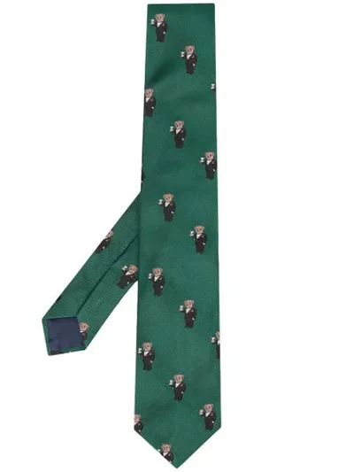 Polo Ralph Lauren Martini Bear Tie In Green