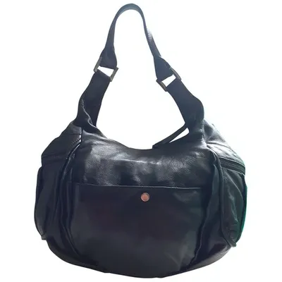 Pre-owned Hugo Boss Leather Handbag In Black