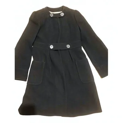 Pre-owned Tara Jarmon Wool Coat In Black