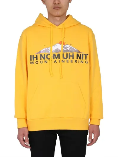 Ih Nom Uh Nit Mountaineering Print Hoodie In Yellow