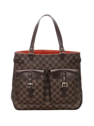 Pre-owned Louis Vuitton 2003  Damier Ubene Uzes Tote Bag In Brown