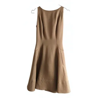 Pre-owned Bottega Veneta Wool Mini Dress In Camel