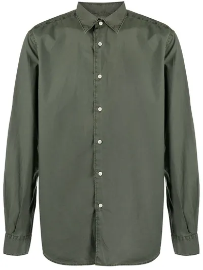 Aspesi Longsleeved Cotton Shirt In Green