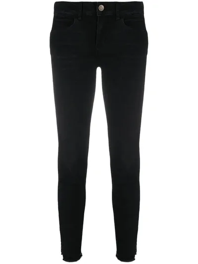 Liu •jo Cropped Slim-fit Jeans In Black