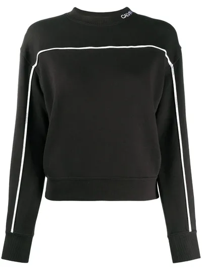 Calvin Klein Jeans Est.1978 Embroidered-logo Sweatshirt In Black