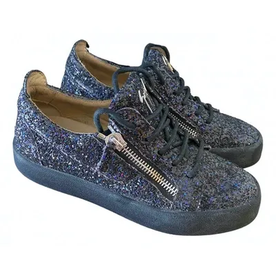 Pre-owned Giuseppe Zanotti Nicki Glitter Trainers In Purple