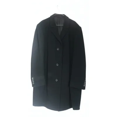 Pre-owned Hugo Boss Wool Coat In Black