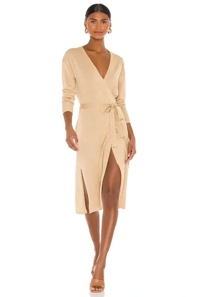 Lovers & Friends Azita Wrap Dress In Gold