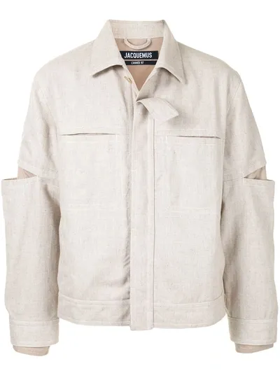 Jacquemus La Veste Olivado Shirt Jacket In Brown