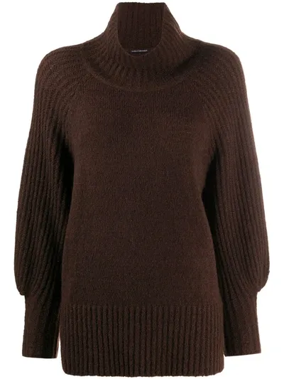 Luisa Cerano High Neck Jumper In Brown