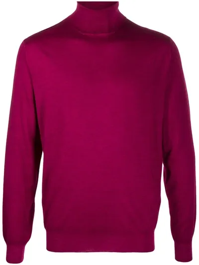 Lardini Rollneck Knit Jumper In Red