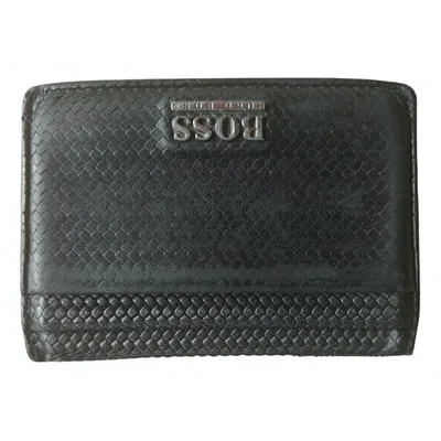 Pre-owned Hugo Boss Leather Bag In Black