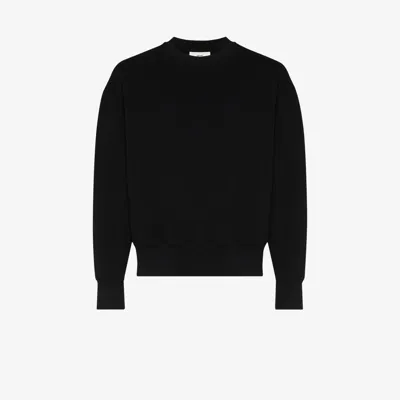 Ami Alexandre Mattiussi Ami Logo Embroidered Crewneck Sweatshirt In Noir