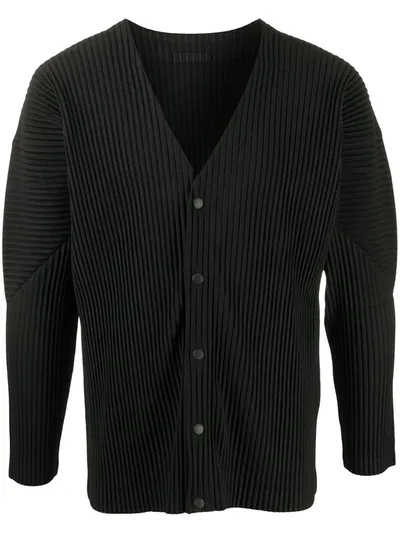 Issey Miyake Button-up Cardigan In Black