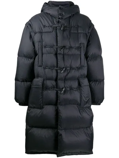 Msgm Oversized Puffer Coat In Black