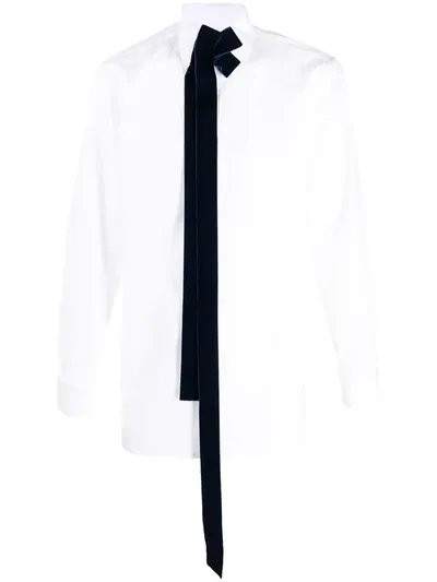 Maison Margiela Detachable Tie Detail Shirt In White