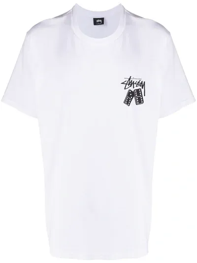 Stussy White T-shirt With Dice Print