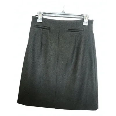 Pre-owned Golden Goose Wool Mid-length Skirt In Khaki