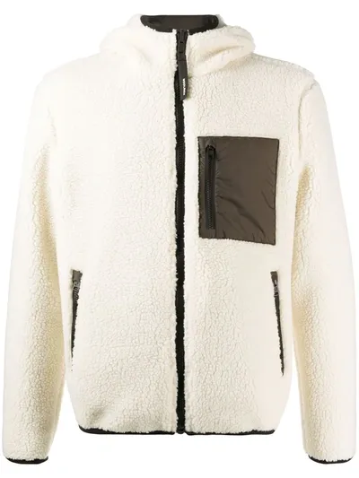 Woolrich Faux-fur Zipped Jacket In White