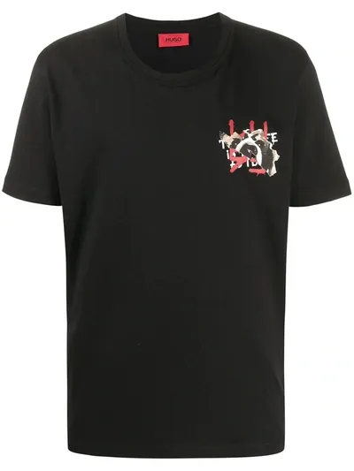 Hugo Graphic Print T-shirt In Black