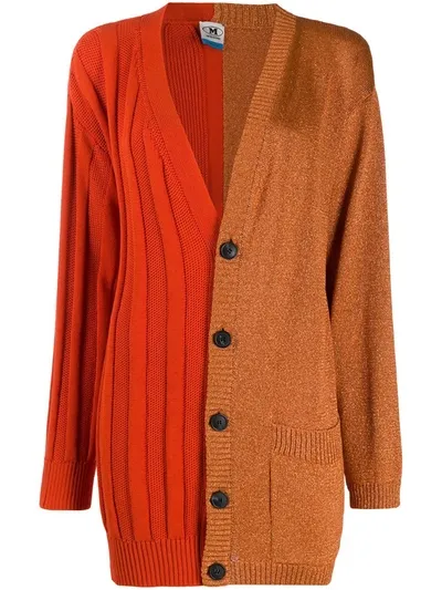 M Missoni Colour-block Metallic Cardigan In Orange