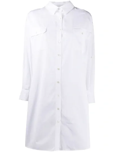 Maison Ullens Two-tone Long Shirt In White