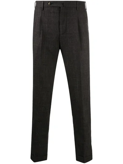 Pt01 Checked Trousers In Brown