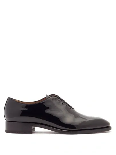 Christian Louboutin Corteo Patent-leather Oxford Shoes In Black