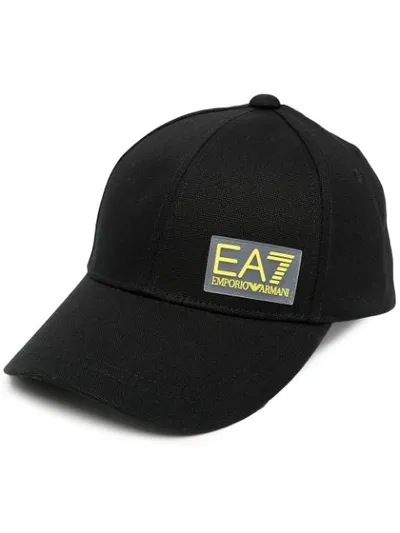 Ea7 Logo-patch Baseball Cap In Black