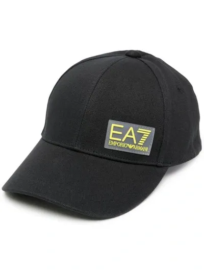 Ea7 Logo-patch Baseball Cap In Black