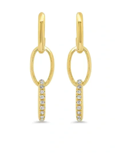 Jennifer Meyer 18kt Yellow Gold 3 Edith Link Pavé Diamond Earrings In Ylwgold