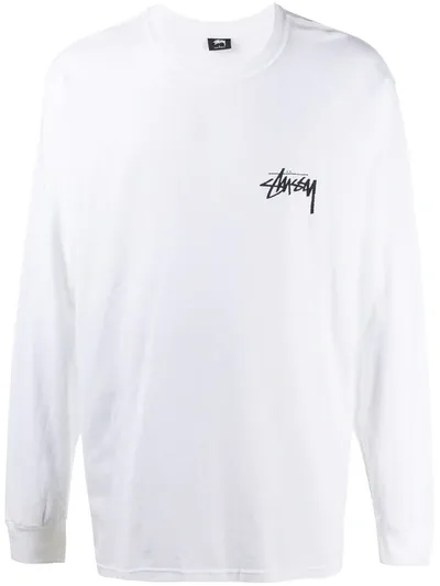 Stussy Long Sleeve T-shirt Basic Logo - White