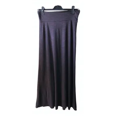 Pre-owned Velvet Maxi Skirt In Burgundy