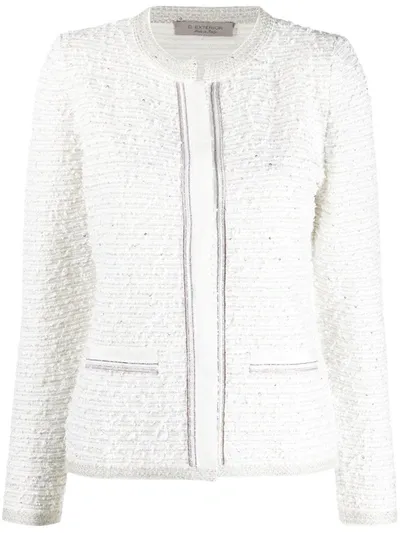 D-exterior Tweed Button-front Jacket In White