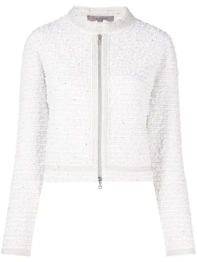 D-exterior Boucle Cropped Jacket In White