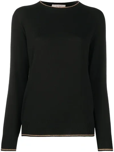 D-exterior Contrast Stripe Jumper In Black